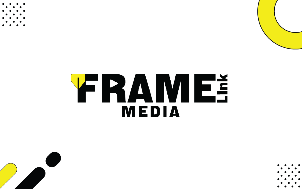 Framelink Media logo, a yellow pointer mark above the brand name.